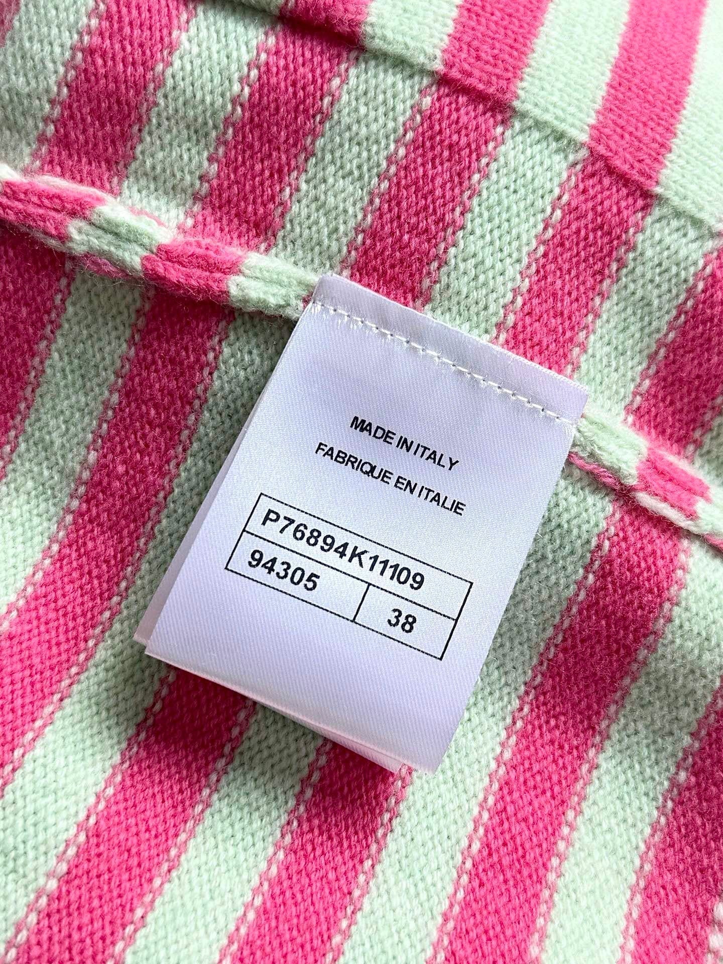 Cardigan rayé color block (cachemire)