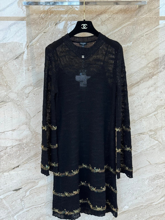 Robe rayée en fil d'or