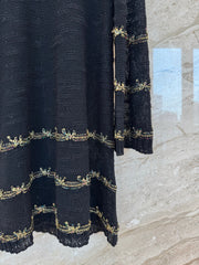 Gold yarn striped dress