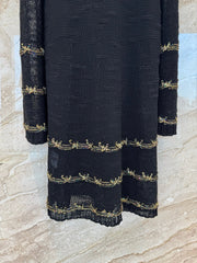 Gold yarn striped dress
