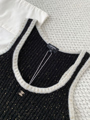 Sequined knitted vest camisole