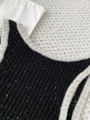 Sequined knitted vest camisole