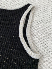 Sequined knitted vest camisole