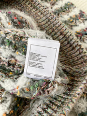 Cardigan à manches longues en tricot à rayures gris-vert
