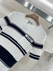 Striped knitted short sleeves