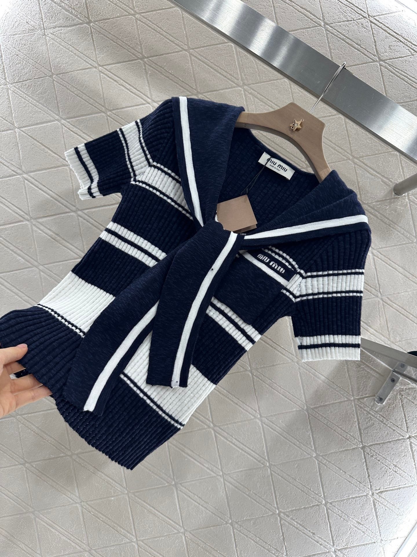 Strickoberteil mit Schalkragen