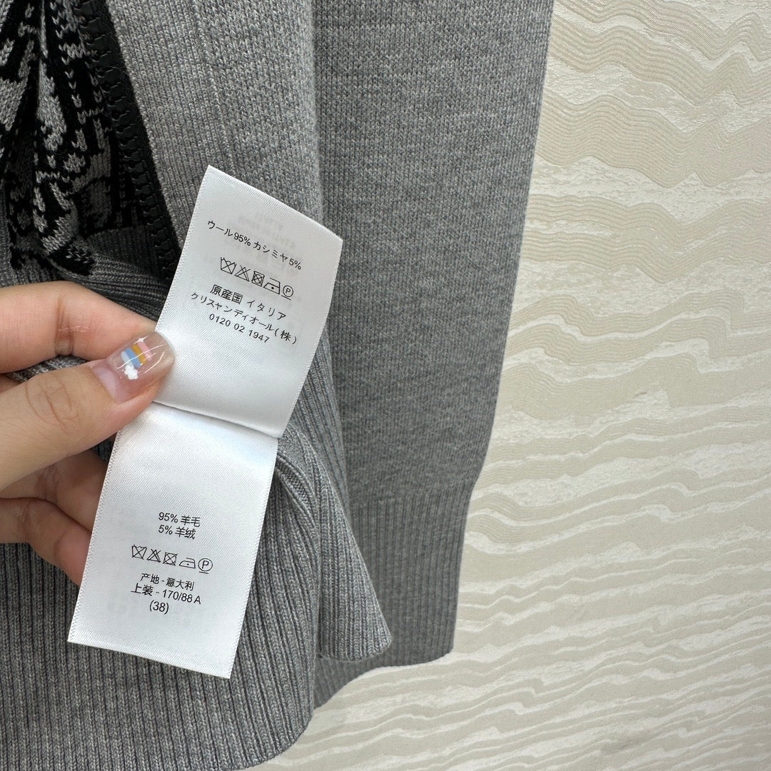 Veste zippée en cachemire à double face
