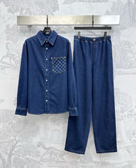 jacquard pocket denim shirt