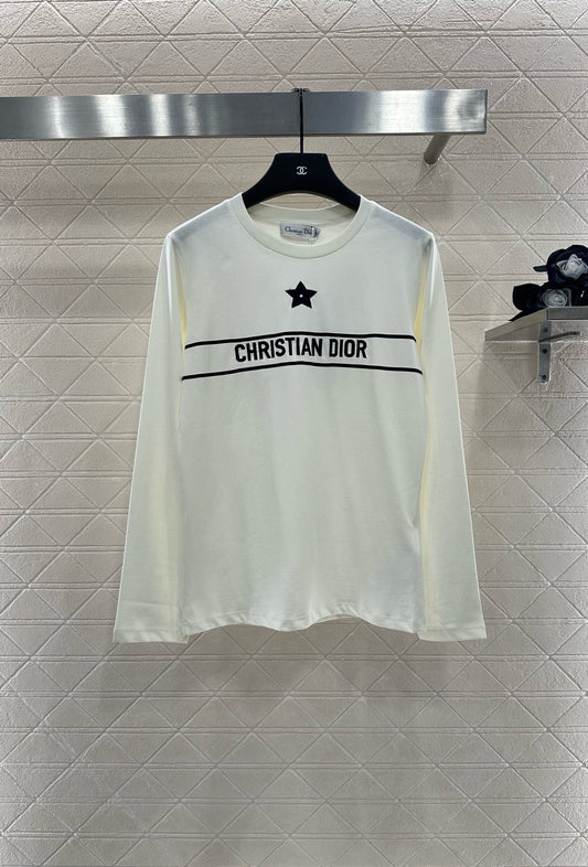 Chemise à col rond avec logo imprimé début d'automne