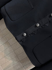 Lace stand collar suit jacket