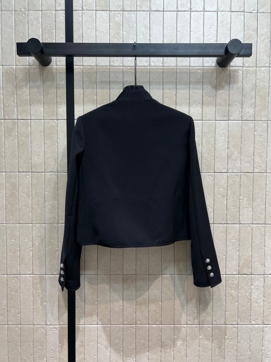 Lace stand collar suit jacket