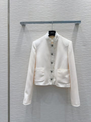 Lace stand collar suit jacket