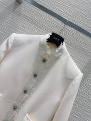 Lace stand collar suit jacket