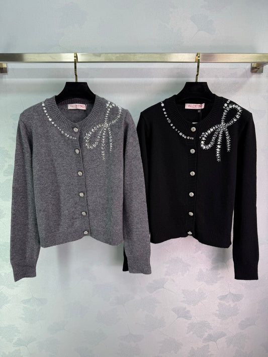 Cardigan tricoté à col rond très résistant pour début d'automne