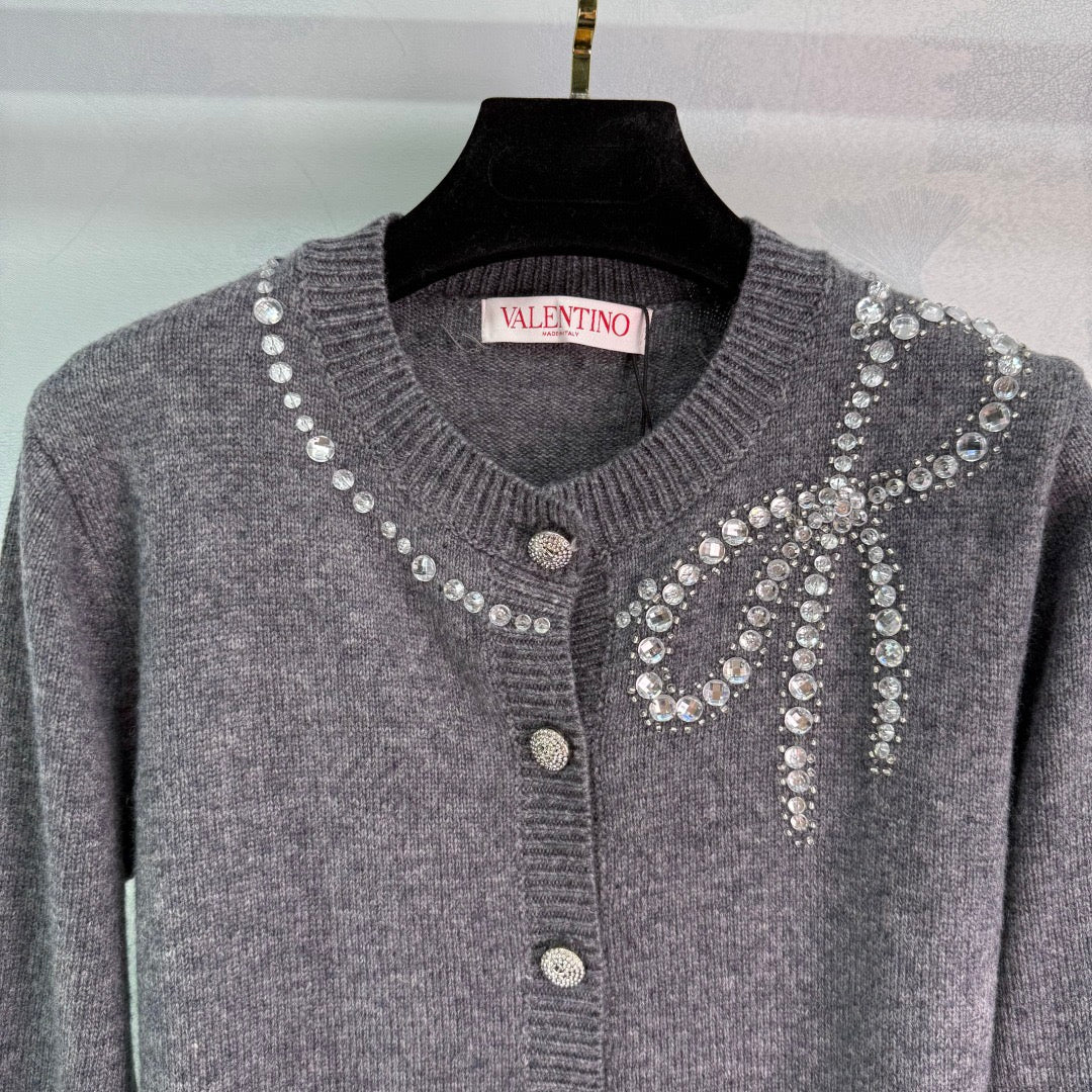 Early Autumn Heavy-Duty Round Neck Knitted Cardigan