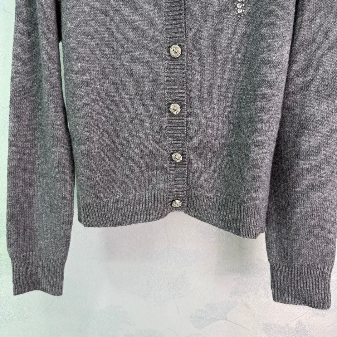 Early Autumn Heavy-Duty Round Neck Knitted Cardigan