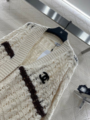 Contrast color crochet cardigan