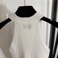 Halter neck knitted vest
