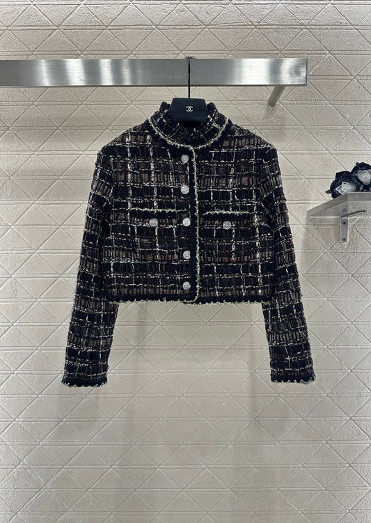 Set aus gewebter Jacke und Rock mit Karomuster