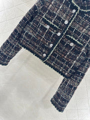 Plaid woven dress jacket and skirt set