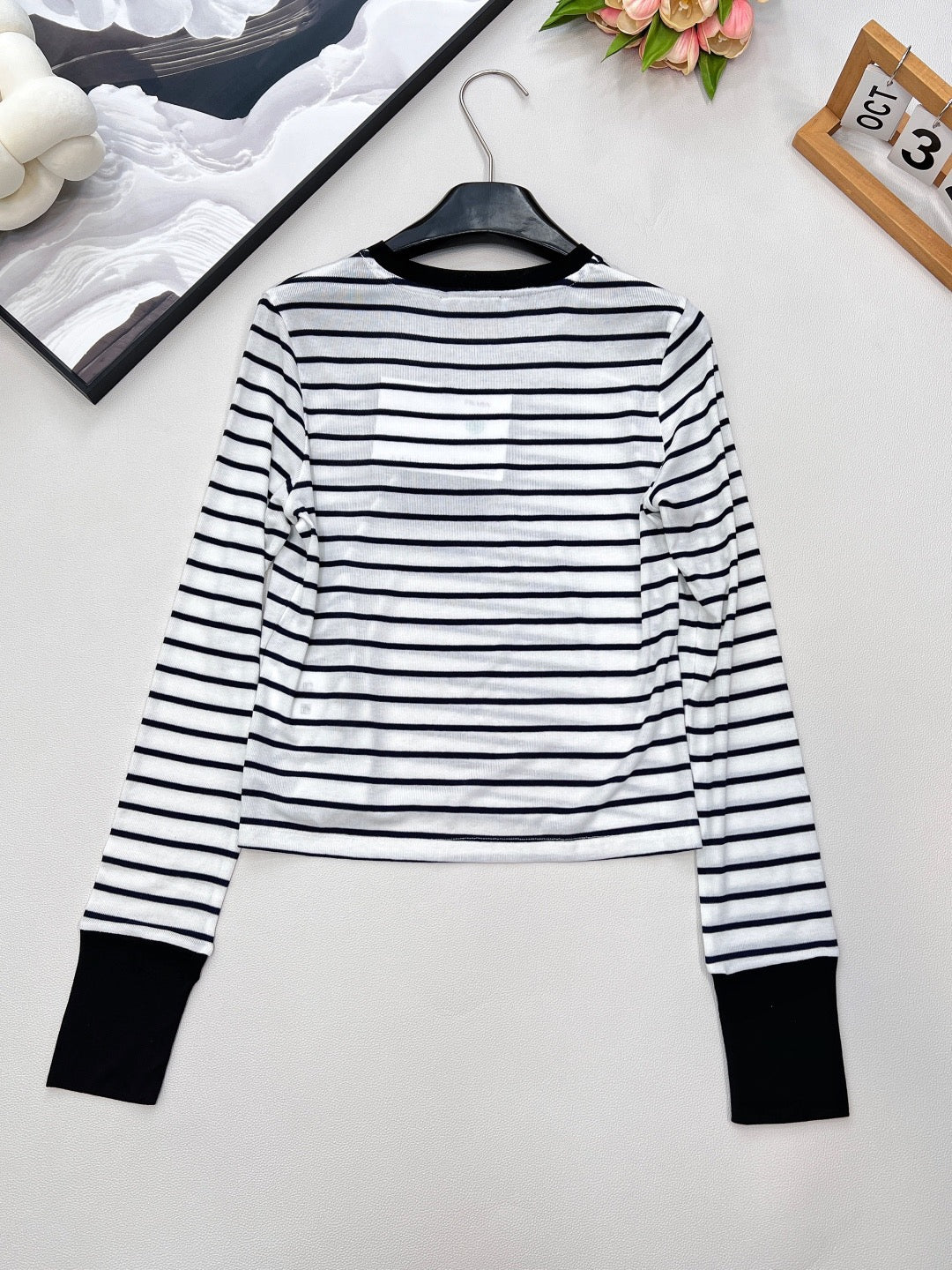 Bedrucktes Slim-Fit-Stretch-Hemd mit Streifen