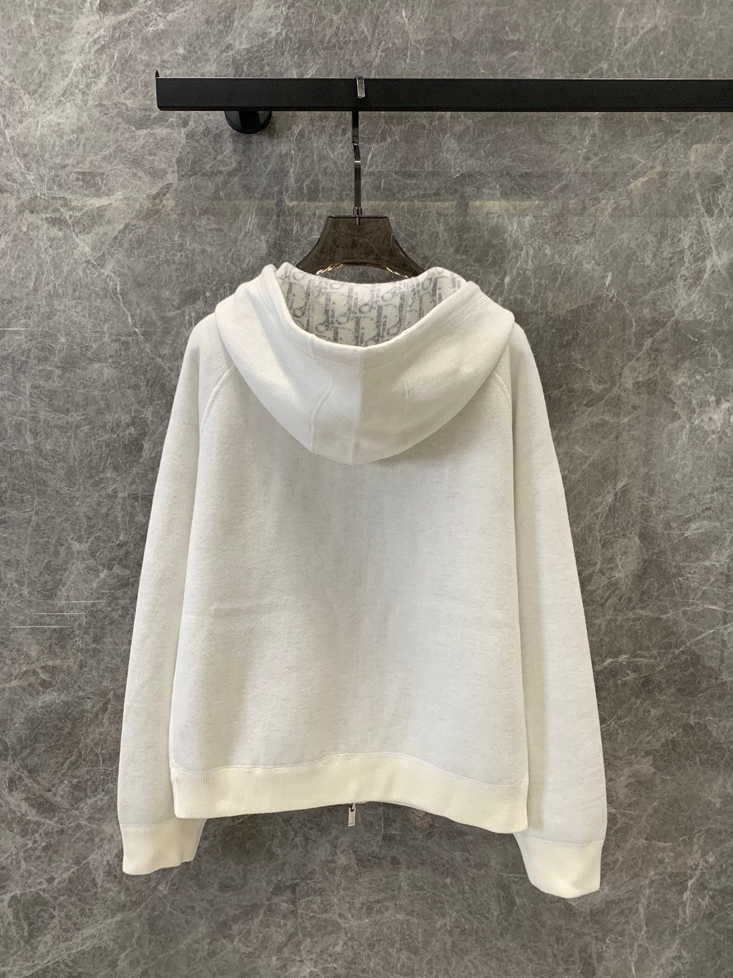 Jacquard-Wende-Cardigan mit Kapuze und Reißverschluss