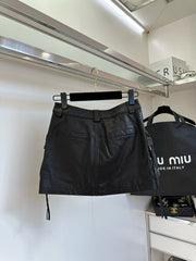 Rubbed sheepskin skirt