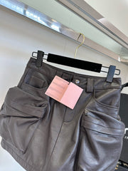Rubbed sheepskin skirt