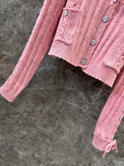 Heavy Craft Lace-Up Pollen Cardigan
