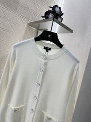 Contrast color panel knitted cardigan