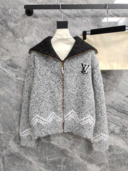 Lapel Zipper Cardigan Sweater