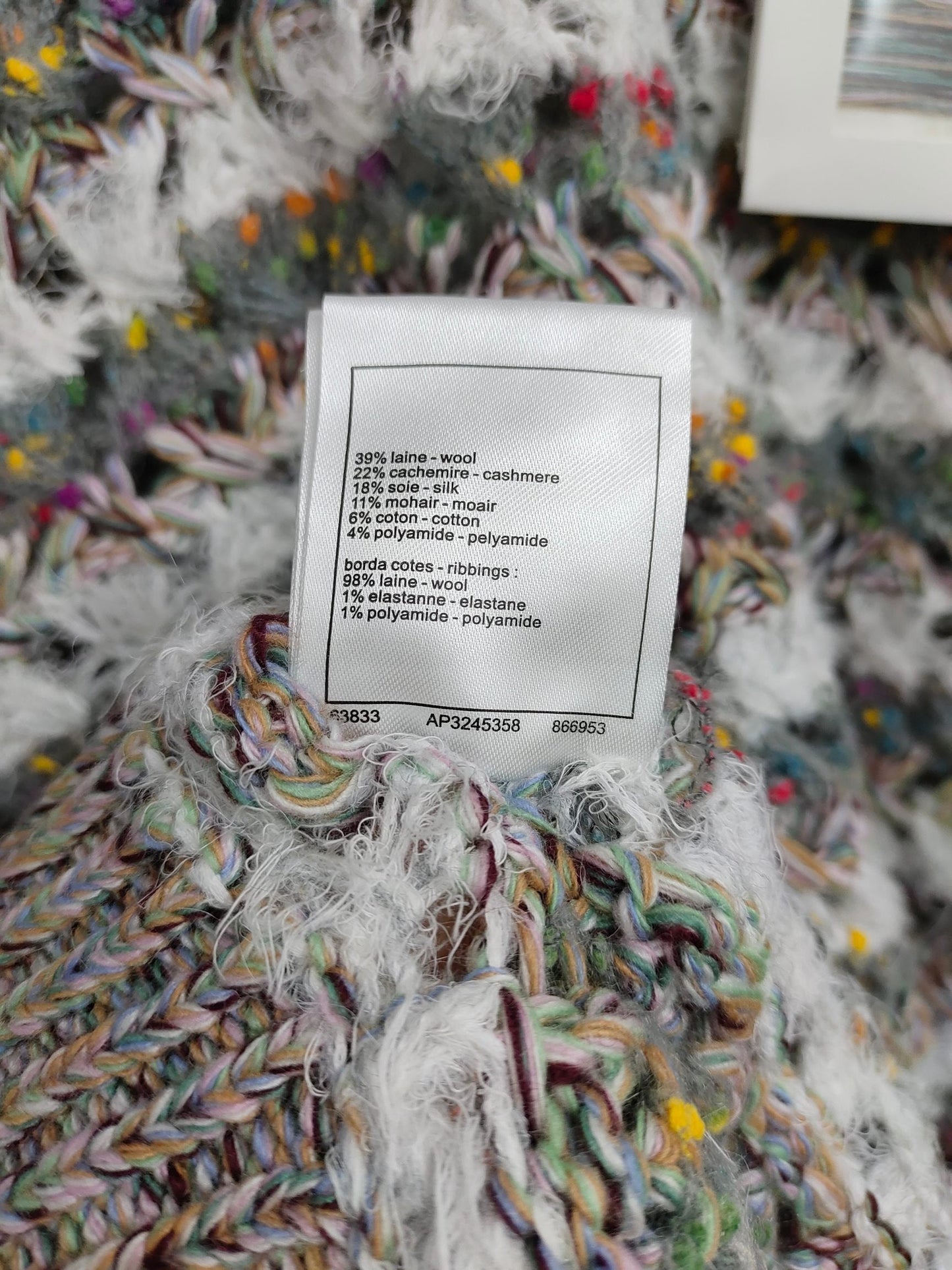 Tissage lourd avec bordure en diamant de couleur fil