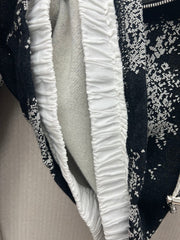 Hooded printed zip-up long-sleeved jacket