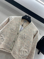 Double letter knitted cardigan