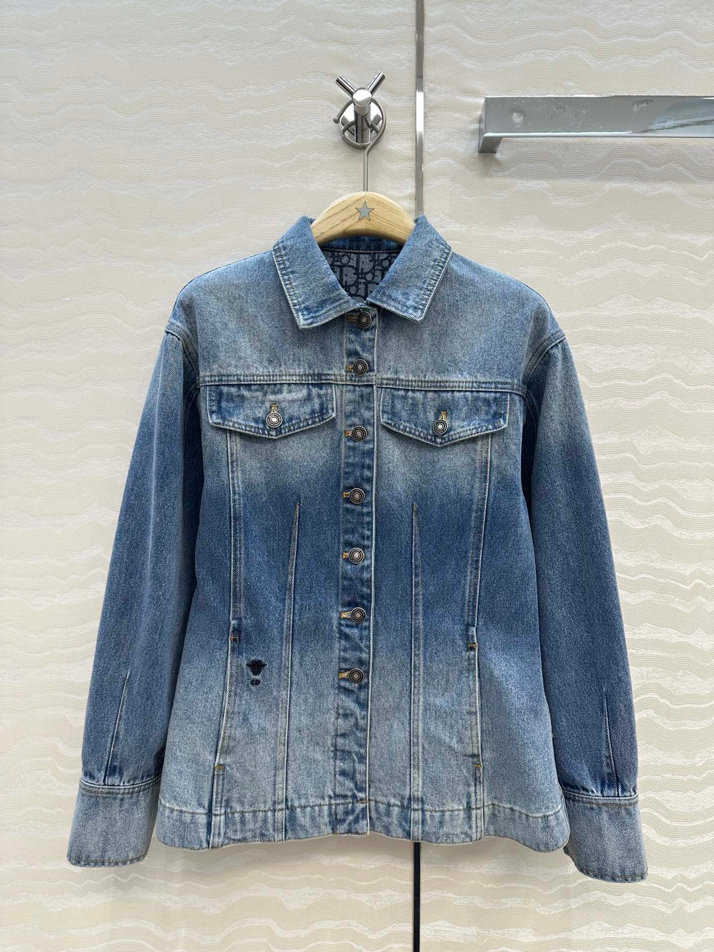 Monogram jacquard denim jacket