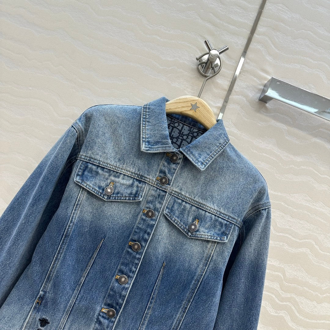 Monogram jacquard denim jacket