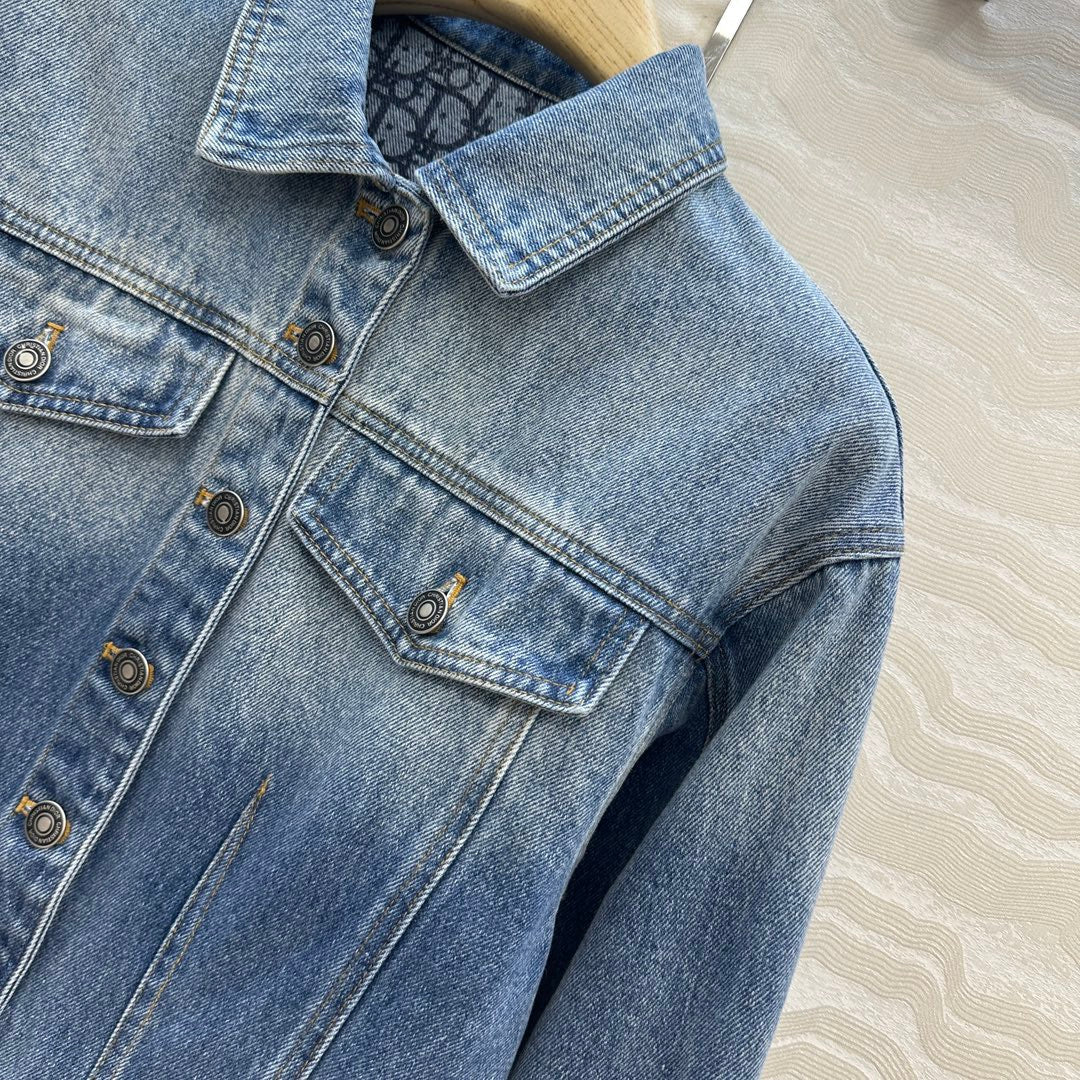 Monogram jacquard denim jacket