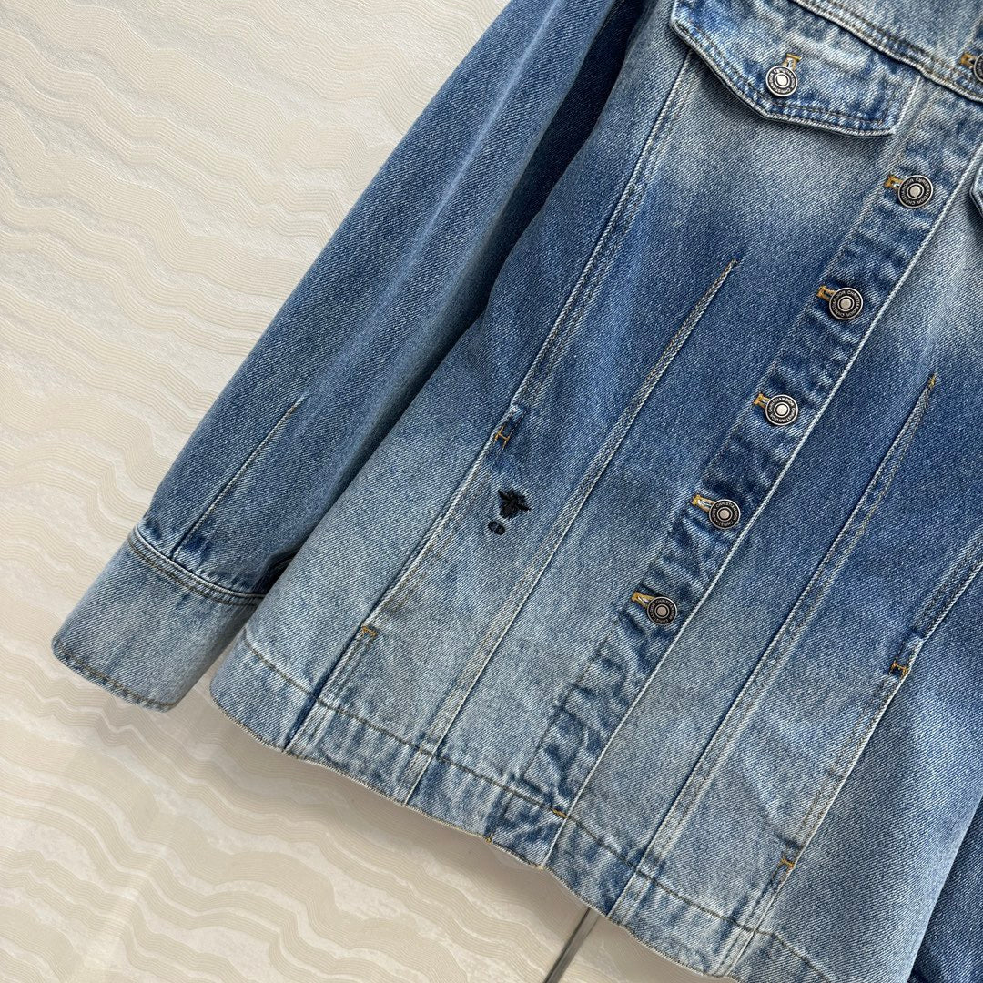 Monogram jacquard denim jacket