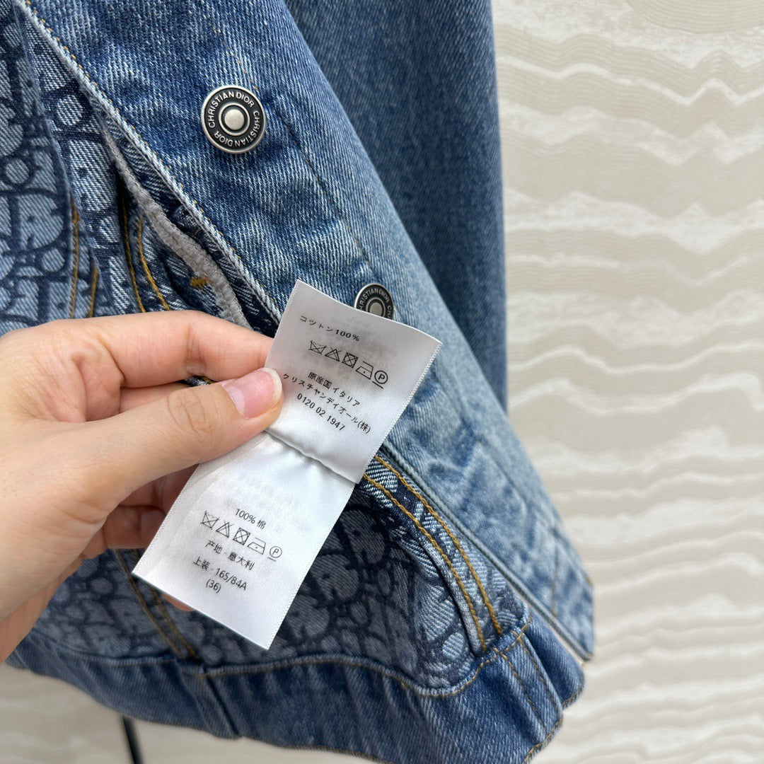 Monogram jacquard denim jacket