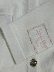 Lace-up cashmere cardigan