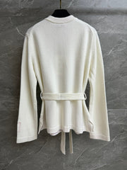 Lace-up cashmere cardigan