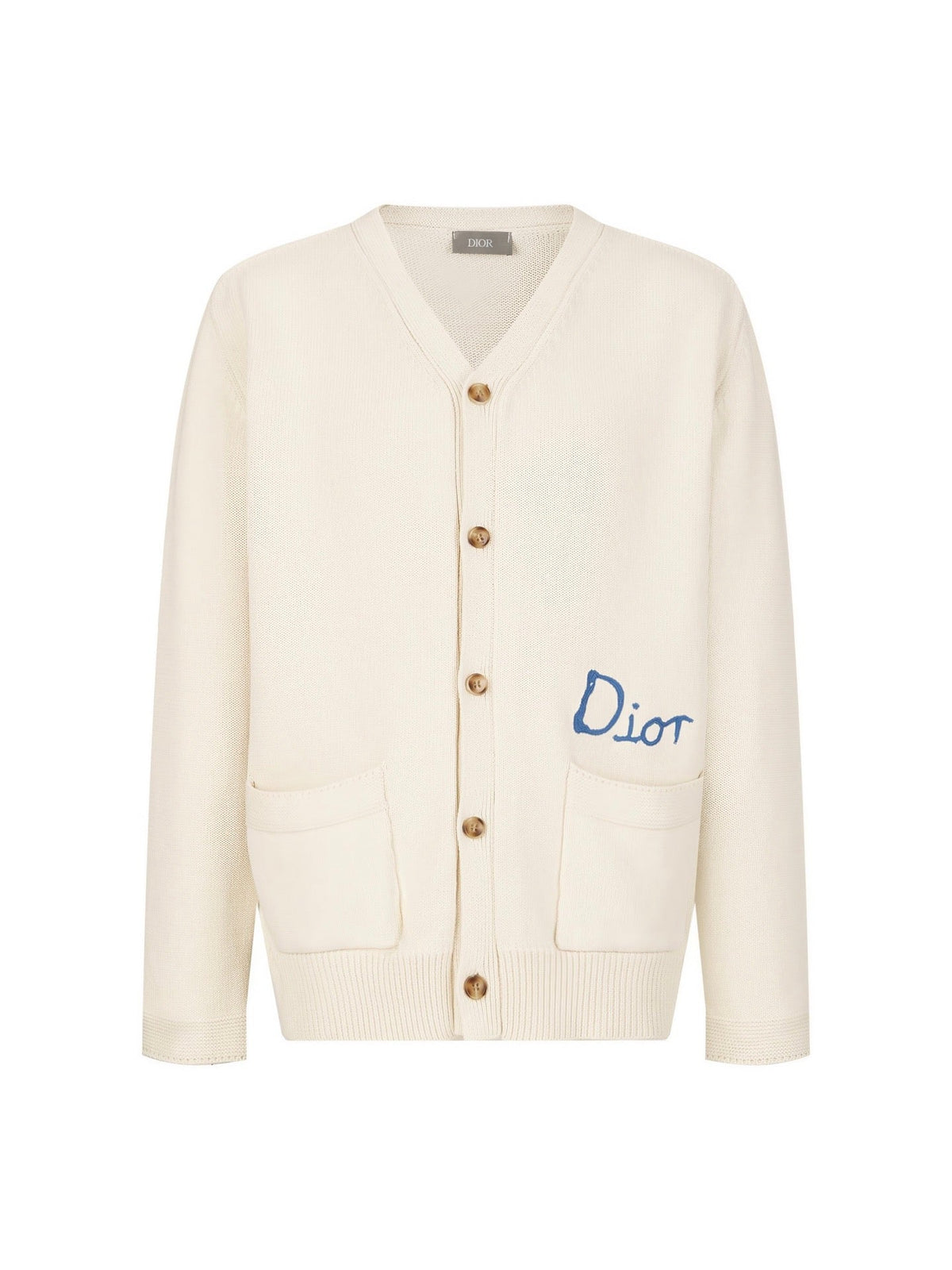 Embroidered cotton-blend button-down cardigan