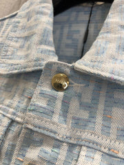 jacquard lapel denim jacket