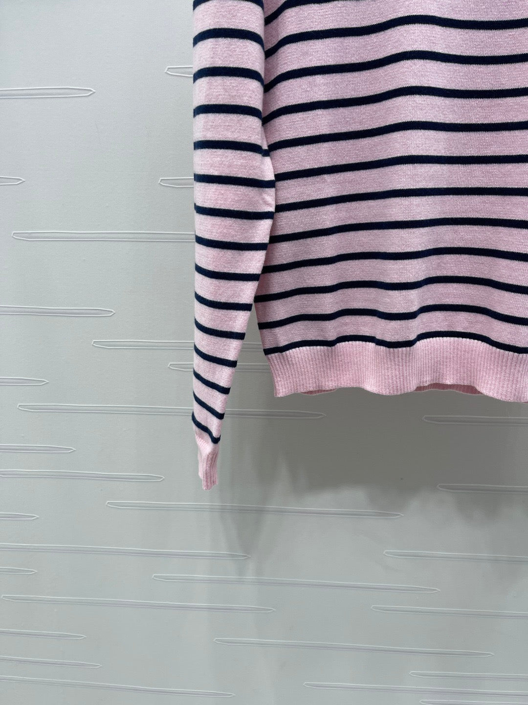 Five-pointed star contrast striped knitted long-sleeved sweater