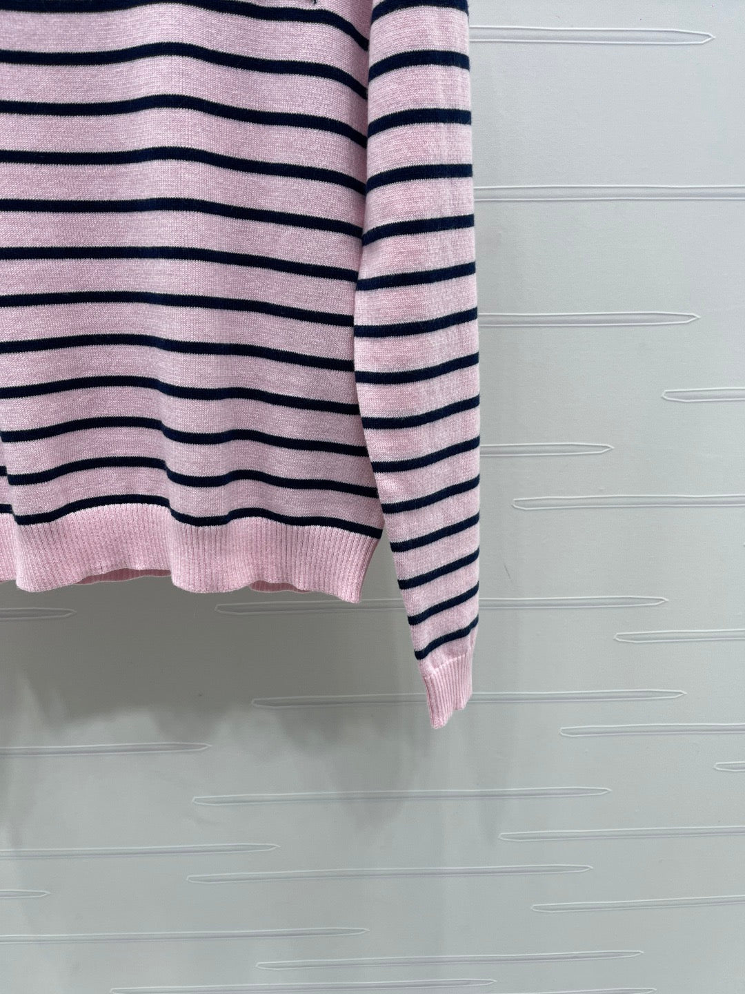 Five-pointed star contrast striped knitted long-sleeved sweater