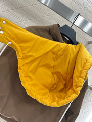 Contrast color hooded down jacket
