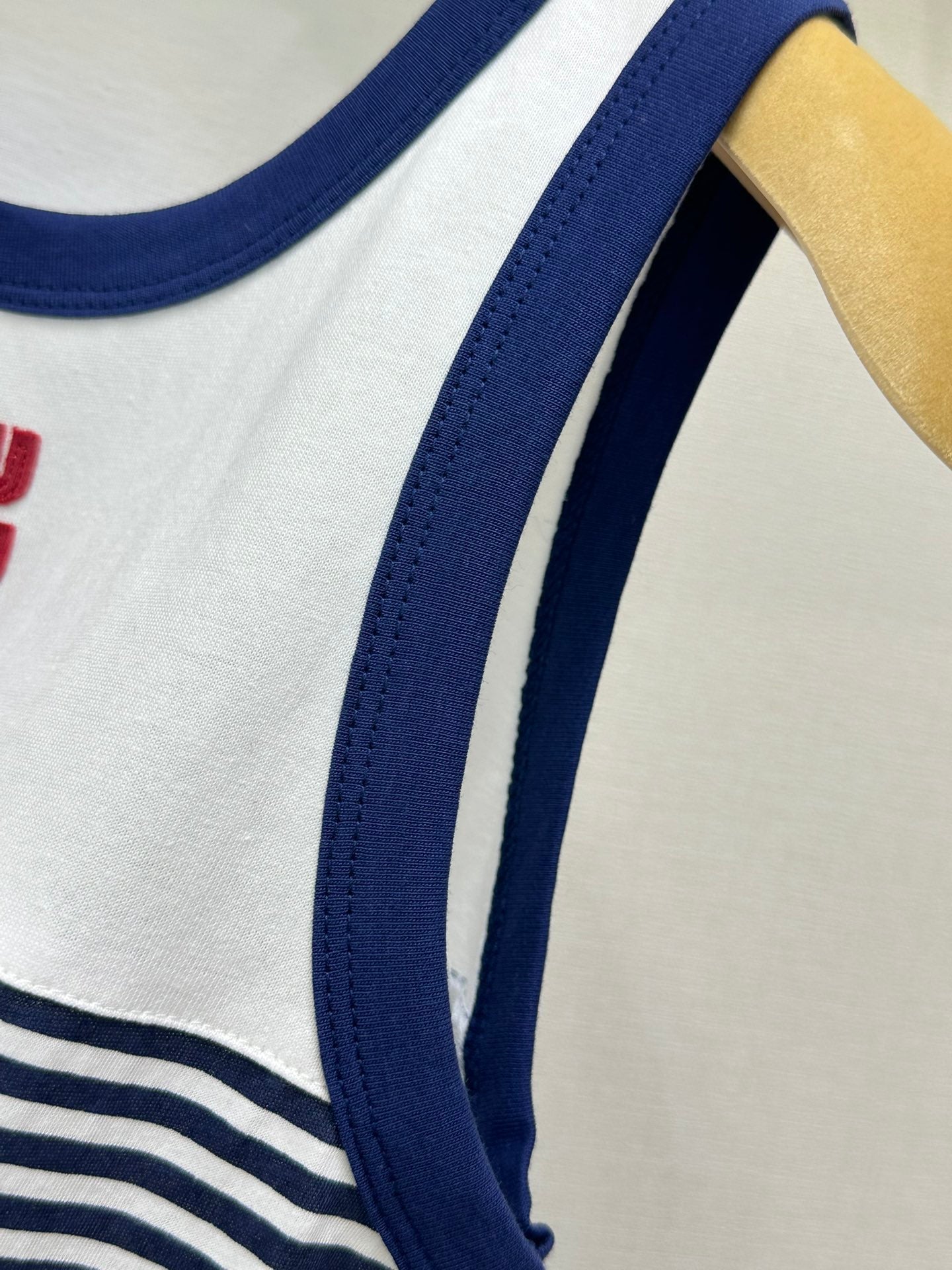 Micro Logo Cotton Striped Contrast Color Tank Top