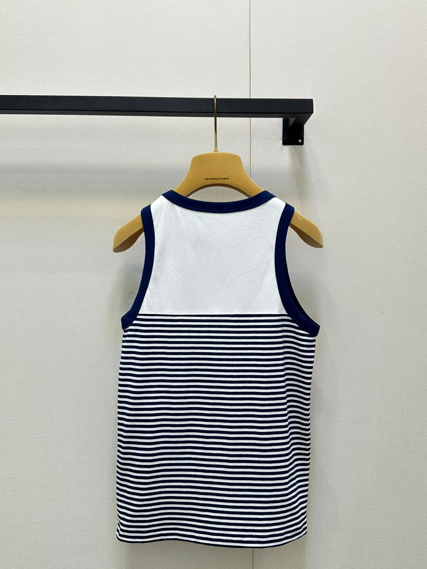 Micro Logo Cotton Striped Contrast Color Tank Top