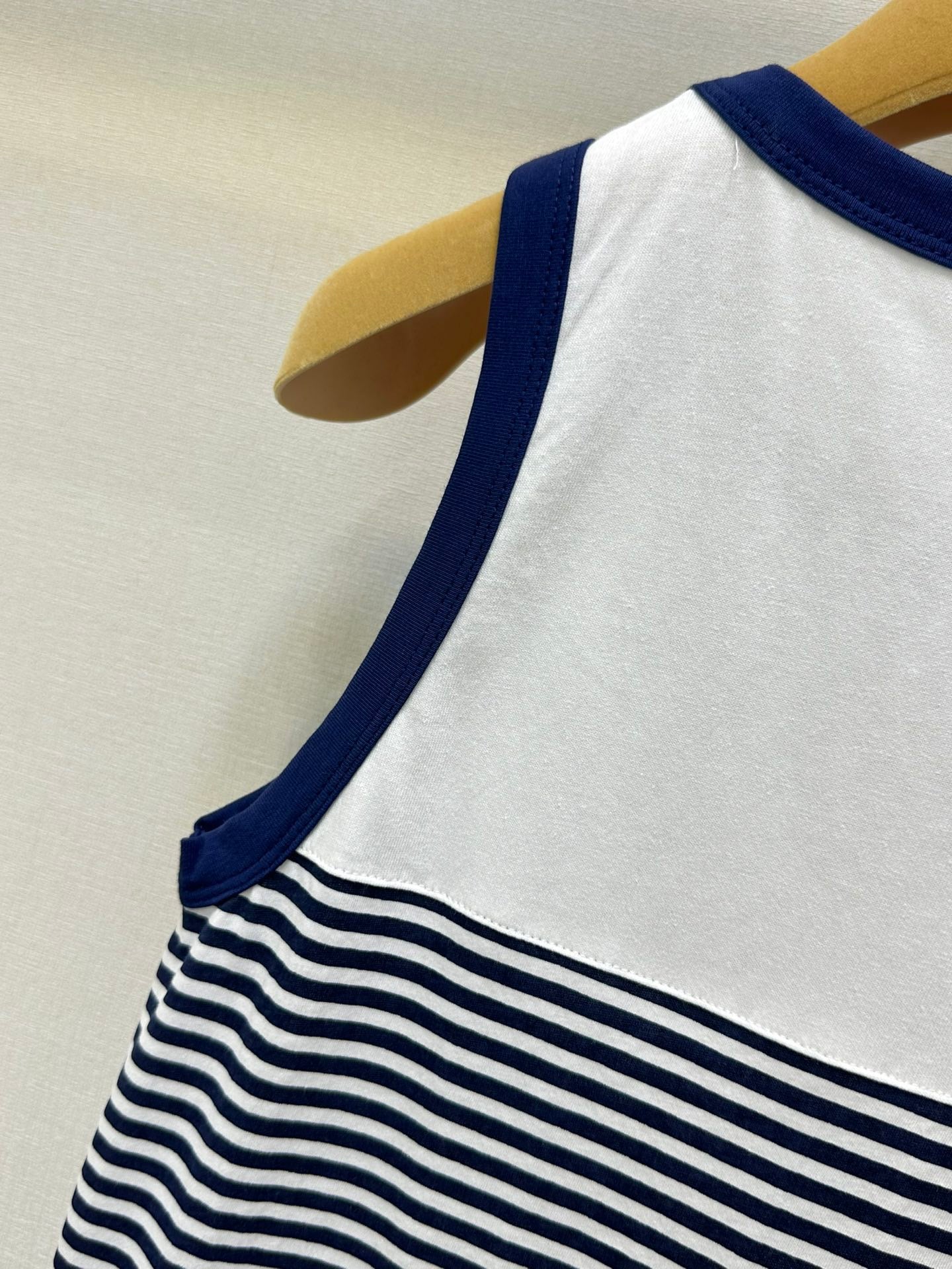 Micro Logo Cotton Striped Contrast Color Tank Top
