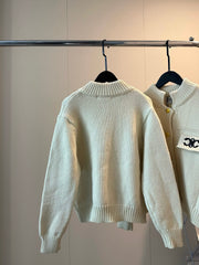 Arc de Triomphe pocket embroidered cropped sweater jacket